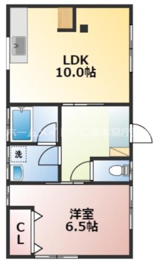 荒木アパート(1LDK/1階)の間取り写真