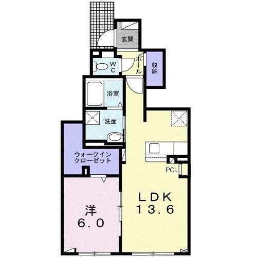 カーサ マオ(1LDK/1階)の間取り写真
