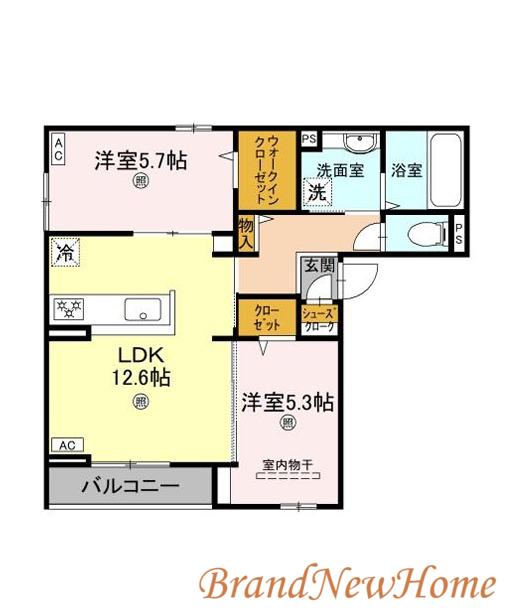 カームネス大泉II(2LDK/2階)の間取り写真