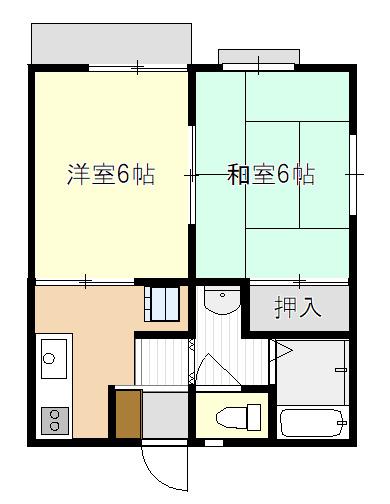 アメニティー小川(2K/2階)の間取り写真