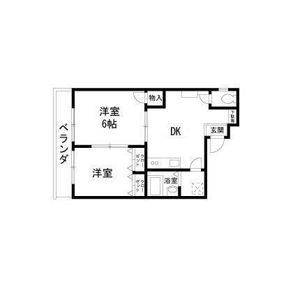 第10ナトリビル(2DK/3階)の間取り写真