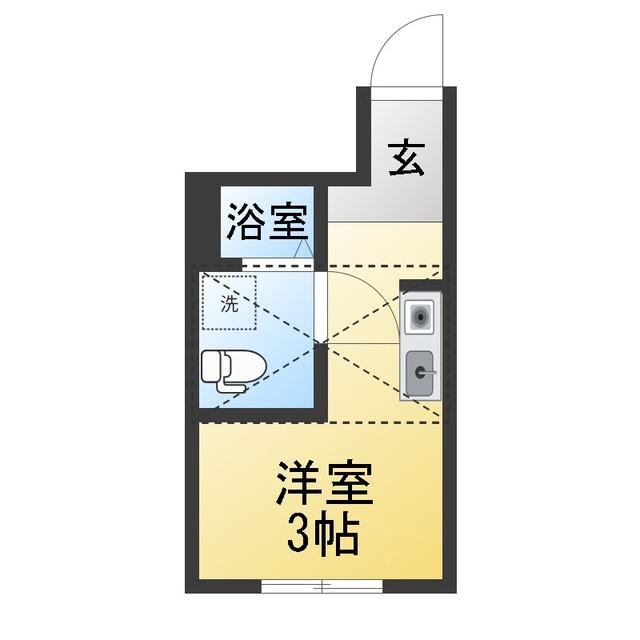 PETILLANT(ワンルーム/1階)の間取り写真