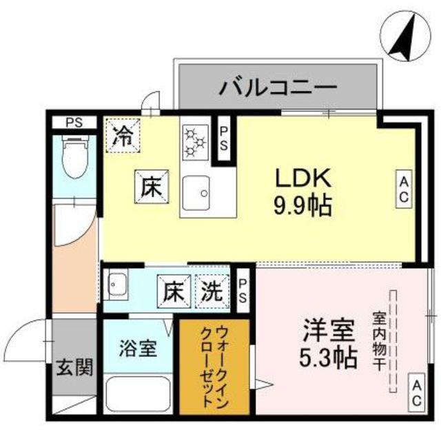 さいたま市緑区浦和美園PJ(1LDK/1階)の間取り写真