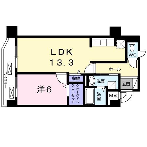 メゾンドファミーユ鶴見緑地公園(1LDK/5階)の間取り写真