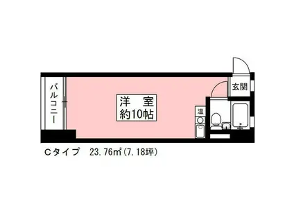 コートハウスツジ(ワンルーム/3階)の間取り写真