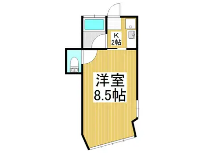 サンビューササヒラ(1K/1階)の間取り写真