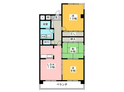 ザ・リッツ長良(3LDK/3階)の間取り写真