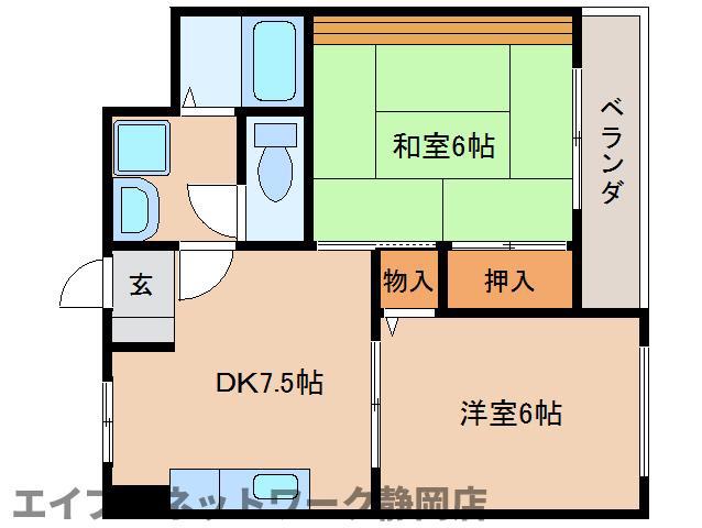 リヴェール(2DK/3階)の間取り写真