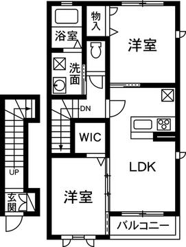 グロワール(2LDK/2階)の間取り写真
