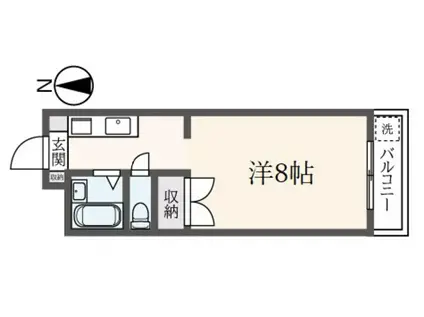 サンライズベル(ワンルーム/2階)の間取り写真