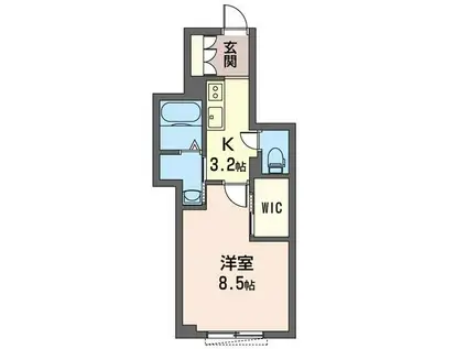 ブルーウィング(1LDK/1階)の間取り写真