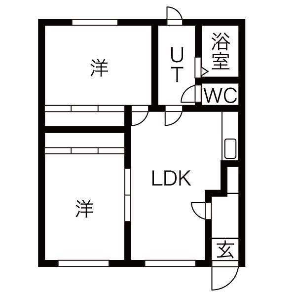 4条ハイツ(2LDK/2階)の間取り写真