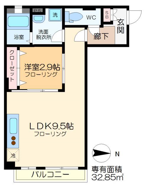 シルフィード(1LDK/3階)の間取り写真