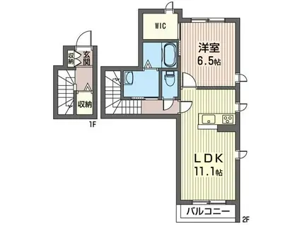 SPARROW FOREST(1LDK/2階)の間取り写真