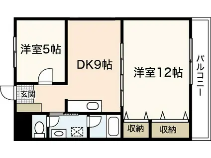 シティハウスおがわ(2DK/3階)の間取り写真