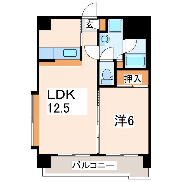 レジデンスカメリア(1LDK/3階)の間取り写真