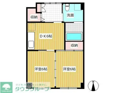 あいやビル(2DK/3階)の間取り写真