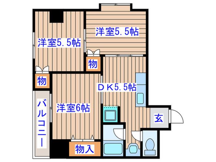 協陽ハイツ(3DK/4階)の間取り写真