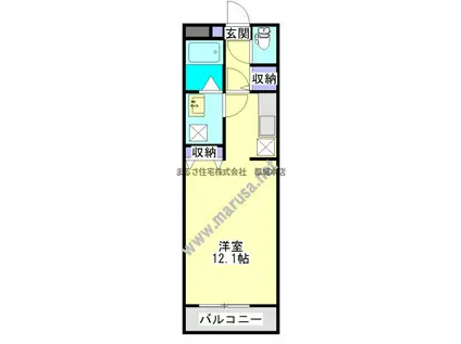 イーストリッツ(ワンルーム/1階)の間取り写真