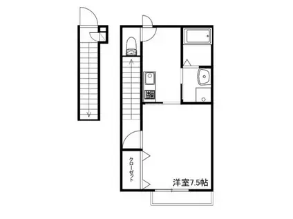 MERIDIES(1K/2階)の間取り写真