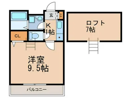 カーサアンリコ(1K/1階)の間取り写真