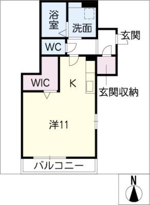 シャーメゾン元植田(ワンルーム/1階)の間取り写真