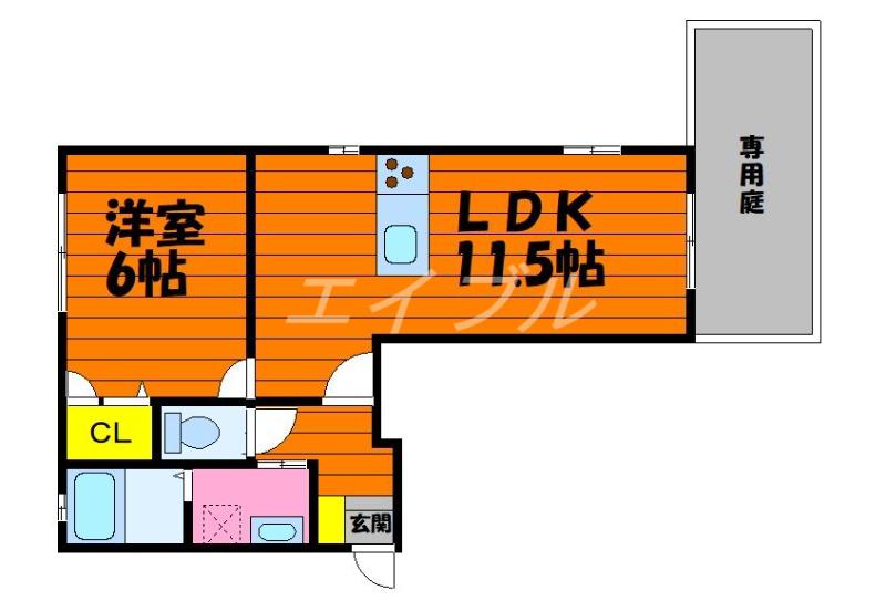 サンライズ渡辺A(1LDK/1階)の間取り写真