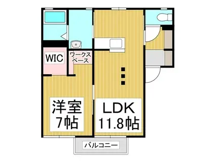 ルミエール B(1LDK/1階)の間取り写真