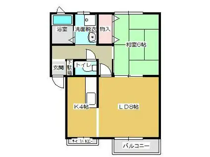 アンプランソレイユ(1LDK/2階)の間取り写真