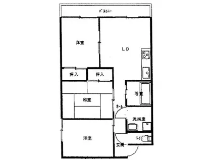 ヤシログリーンパレス(3LDK/2階)の間取り写真