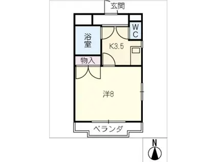 エクセランスI(1K/1階)の間取り写真