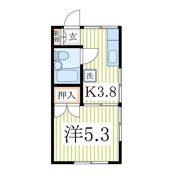コーポヨシダ(1K/2階)の間取り写真