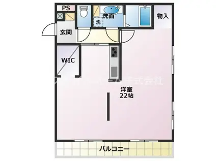 ニューバリア忠興(ワンルーム/3階)の間取り写真