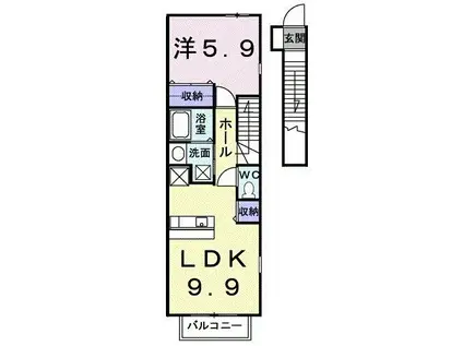 ビエント紫風IV(1LDK/2階)の間取り写真