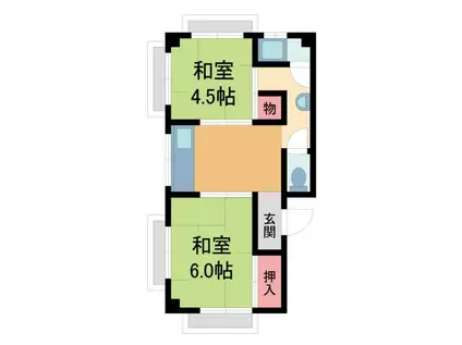 マンション芦屋の里(2DK/4階)の間取り写真