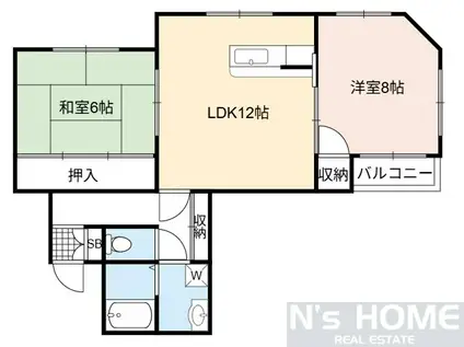デイブレイク210(2DK/4階)の間取り写真