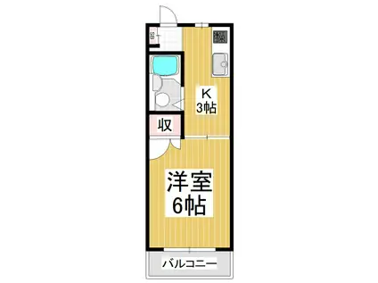 コーポサカエ(1K/1階)の間取り写真