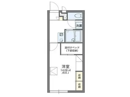 レオパレスサニーコート上東B(1K/1階)の間取り写真