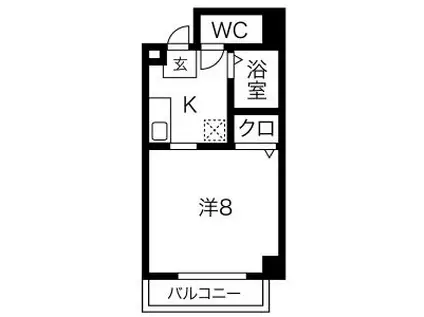 ルフィール八田(1K/5階)の間取り写真