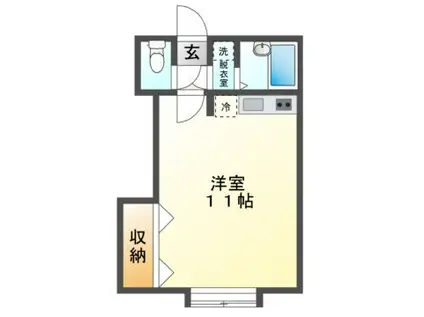JR室蘭本線 鷲別駅 徒歩20分 2階建 築21年(ワンルーム/2階)の間取り写真