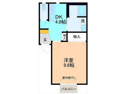 SH・フレグランスEF(1DK/2階)の間取り写真