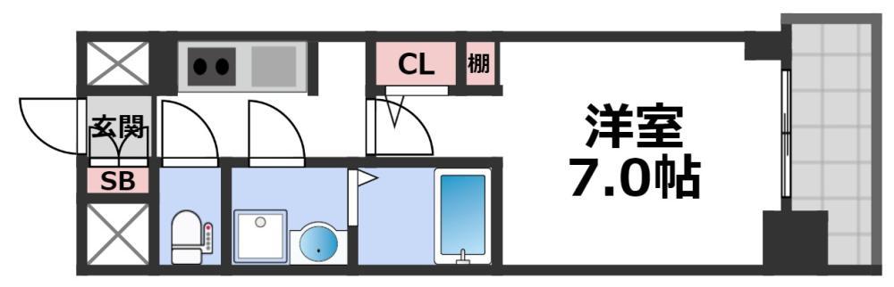 S-RESIDENCE堺筋本町DEUX(1K/10階)の間取り写真
