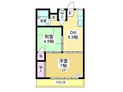 中川マンション(2DK/2階)の間取り写真