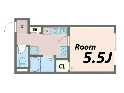 レオーネII(ワンルーム/1階)の間取り写真