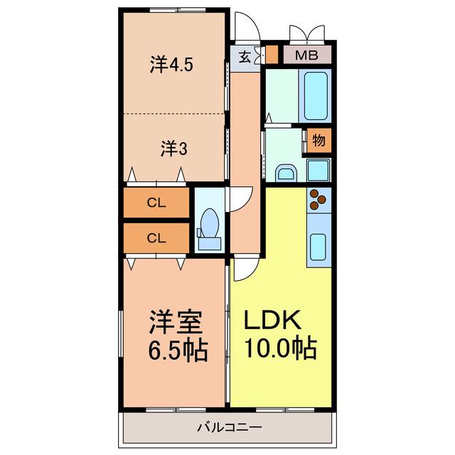 清和マンション(3LDK/3階)の間取り写真