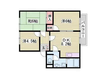 木橋ハイツ(3DK/1階)の間取り写真
