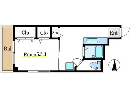詠俊ビル(1K/2階)の間取り写真