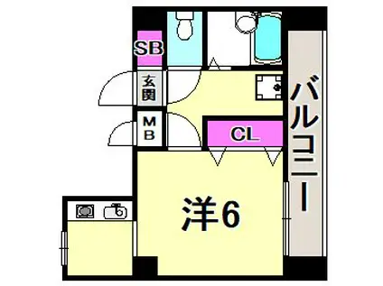 パルメーラ山手(1K/10階)の間取り写真