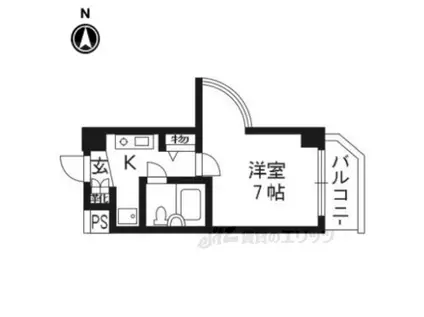 DETOM-1一条通(1K/6階)の間取り写真