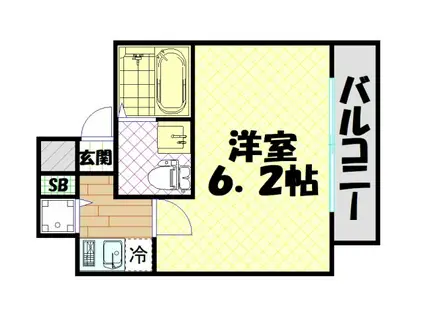 ファーストフィオーレ難波ウエスト(1K/11階)の間取り写真